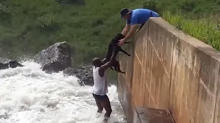 Most DANGEROUS Waterfall DOG RESCUE You'll Ever See!