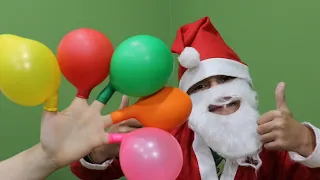 Santa Claus Play And Sing Daddy Finger Nursery Rhymes | Learn  Colors With Ballons