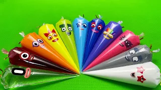 Numberblocks – Making Glossy Slime With Piping Bags | Satisfying Slime, ASMR Slime
