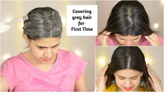 Get beautiful brown hair colour at home | How to cover early grey hair | Hair colouring made easy