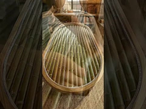 Making a Glowing Bamboo & Epoxy Table 🎍✨ Satisfying DIY