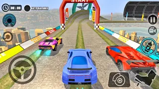 Impossible Car Tracks 3D: Blue Sport Car Driving Stunts Simulator Multiplayer Mode Android Gameplay