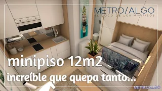 minipiso 12.3m2 / 133sqft (increíble que en un estudio tan pequeño quepa tanta vida)