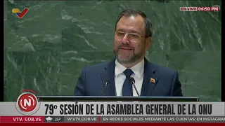 Canciller venezolano Yván Gil en la Asamblea General de la ONU, 25 de septiembre de 2024