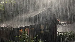Beat Insomnia in 3 Minutes with Heavy Rain and Steady Thunder Sounds Rattled the Farmhouse at Night