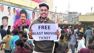 Giving Free Ticket For Beast Movie🤩|FDFS Show Veralevel Fans🥳 Celebration|Thalapathy fans verithanam