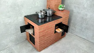 How to build a smokeless wood stove with an oven on another level