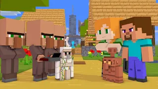 Battle Robot Made by Steve and Villager!!(minecraft animation)
