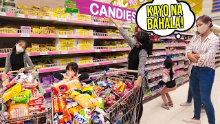 AYI & LOUIE IN CHARGE OF GROCERY SHOPPING CHALLENGE (MONTHLY GROCERY) | AustriaFamilyVlogs