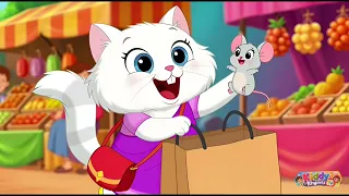 Billi Masi Gayi Bazar | Hindi Nursery Rhyme for Kids | Funny Cat Song | Cartoon Animation