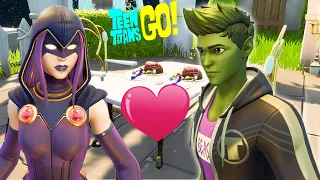 Aquí no hay quien viva Fortnite 210 🤩 TEEN TITANS GO! 😋 CITA ROMÁNTICA DE RAVEN Y CHICO BESTIA 💑