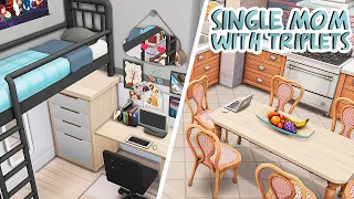 SINGLE MOM WITH TRIPLETS APARTMENT 💕 | The Sims 4: Apartment Renovation Speed Build