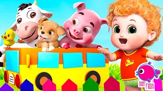 Wheels on the bus + Old Macdonald had a farm | Nursery Rhymes | Baby Cartoon 2024 | Blue Fish