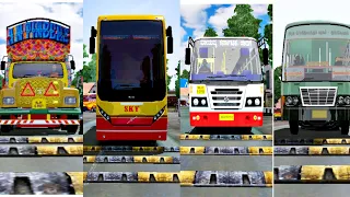 Indian vehicle in speedbraker (Tata,Scania Bus, Dreamz,Tn bus, karnataka KSRTC)