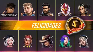 GARENA REGALA TODOS los PERSONAJES WUKONG, JAI, CLU y MAS GRATIS en FREE FIRE! 4to ANIVERSARIO
