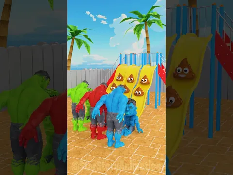 Rainbow Hulks Sent Back Lil Rainbow Hulk's To Slide! #gta