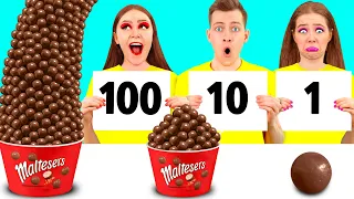 100 खाद्य परतें चुनौती | खाने योग्य लड़ाई PaRaRa Challenge