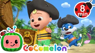 Row Row Row Your Boat on Pirate Island! 🏴‍☠️| Animal Time | CoComelon Nursery Rhymes & Kids Songs