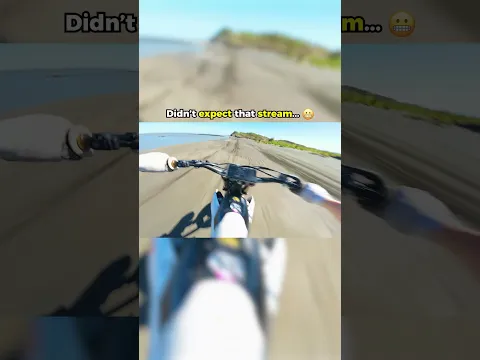 didnt expect that stream... #dirtbike #nearmiss #beach #wideopen #yz450f