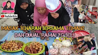 MASAK BENARAN DAN DI JUAL RAMAI BANGET ORANG BELI🥰 Azza, Manda, Najwa SUDAH BISA CARI DUIT  #family