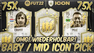 OMG SIE IST WIEDERHOLBAR!! 75x BABY ODER MID ICON PICKS in FIFA 22