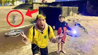 Narutinho crocodilo ASSUSTADOR pegou gato 