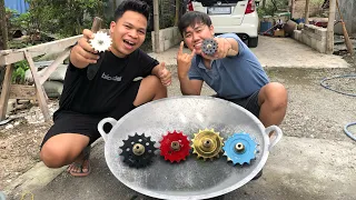 BERMAIN BEYBLADE GEAR EMAS SULTAN VS GEAR BESI TRADISIONAL!!! SERU SEKALI #gangsing #beybalde