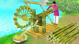 Funny Comedy Video गन्ने का रस बांस मशीन Sugarcane Juice Bamboo Machine