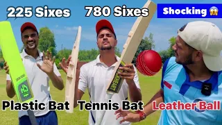 Plastic Bat And Tennis Bat Vs Leather Ball 🔥 150m Six 😱 Cricket With Vishal Challenge