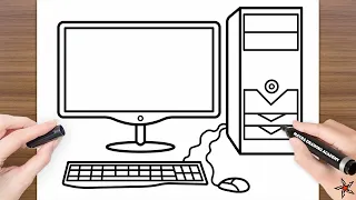 Computer Drawing | How to Draw a Computer 🖥️ - Drawing Tutorial for Beginners.!!!