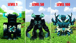 WARDEN LEVEL 1 TO 100 COMPARISON IN MINECRAFT