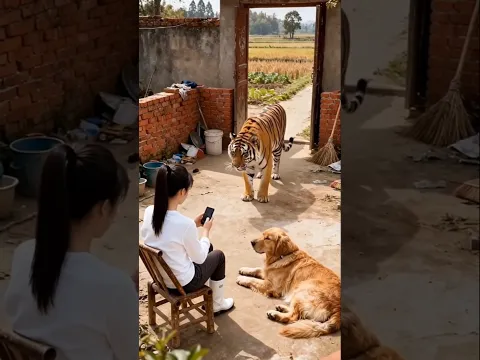 # DreamScreenAI A tiger came from the jungle to its owner🐅 #TigerStory#WildlifeShorts#AnimalLover