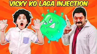 DAD AND VICKY PRETEND PLAY WITH DOCTOR SET | डॉक्टर सेट | Funny Story | हिंदी कहानियाँ | Part #14