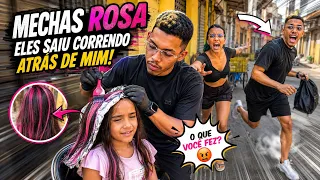 PINTEI MECHAS ROSA NO CABELO DELA… 