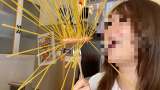 ソーセージにパスタ刺しまくって茹でた結果www【酒村いっも、】