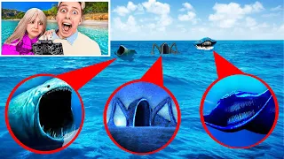 my drone CATCHES THE SEA EATER, EL GRAN MAJA AND BLOOP TOGETHER IN THE SEA!! **in REAL LIFE**