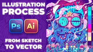 Creating a Christmas Poster with Photoshop and Illustrator - Illustration Process - Sketch to Vector