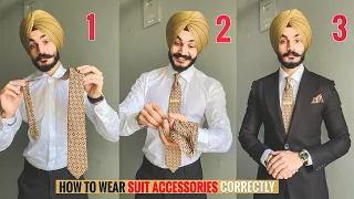 How To Wear Suit Accessories in 2mins | Tie | Pocket Square | Tie-bar