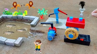 How to make water pump tractor science project fishing | generator water in the pond #12