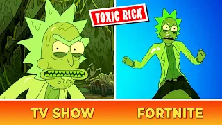 Comparing FORTNITE Toxic Rick Dance vs TV Show Toxic Rick