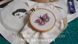11 elements for embroidery. For beginners