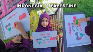 MENGGAMBAR DAN MEWARNAI GAMBAR INDONESIA DUKUNG PALESTINE || MENGGAMBAR || MELUKIS || SENI