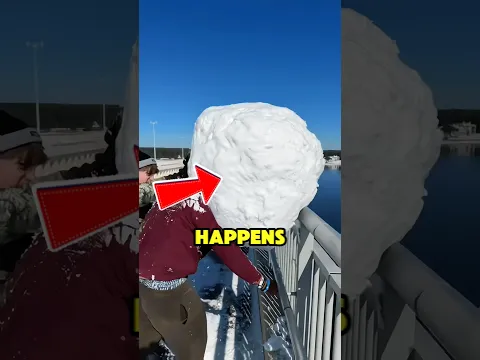 They Dropped a Giant Snowball into the River and This Happened‼️🤯