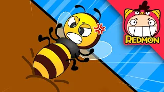Watch Out for Bees! | Safety Man | 4K cartoon | REDMON