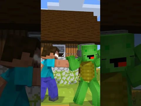 Mikey Dodges Herobrine Punch #minecraft #herobrine #minecraftshorts