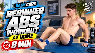 8 MIN BEGINNER ABS WORKOUT AT HOME 🔥 No Equipment