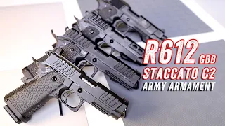 Army Armament R612 Staccato C2 2011 Hi-capa GBB Pistol Unboxing Review [CHN]