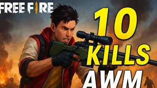 قتلت 10kill بالAWM 😱كنت رح موت | Free Fire 🔥 فري فاير 