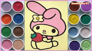 SUPER CUTE SANRIO WITH STRAWBERRY SAND PAINTING/TRANH CÁT SANRIO DỄ THƯƠNG/LEARN COLOR/BUMBLE BEE TV