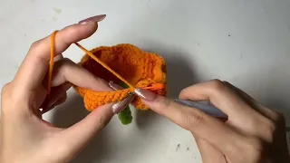 Hello everyone, today I will crochet an orange flower. part 2...